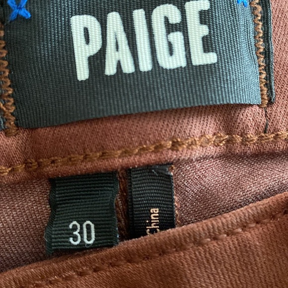 Paige Transcend -Hoxton High Waist Skinny Jeans Burgundy size 30 - Picture 9 of 11